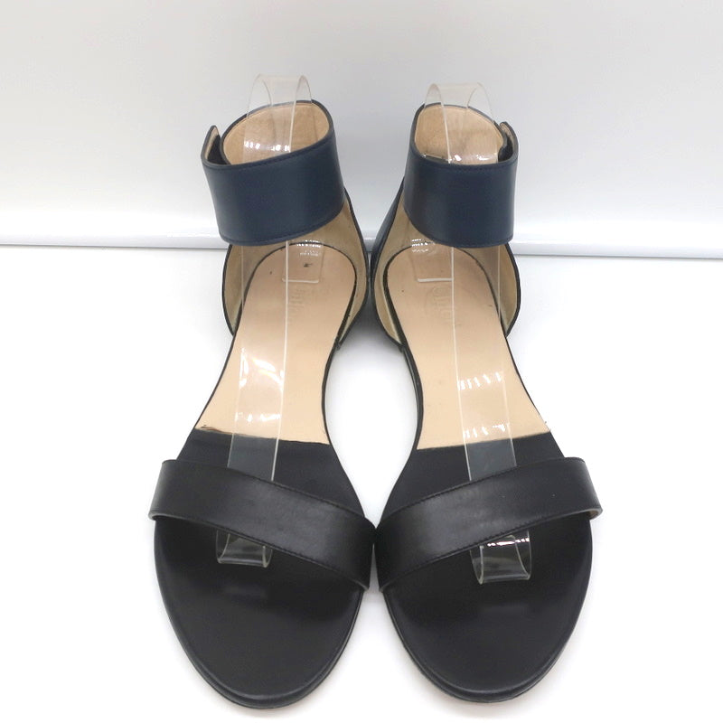 Chloe Ankle Strap Sandals Taffy Black/Blue Bicolor Leather Size 39 Open Toe Flat product image 3, provided for visual