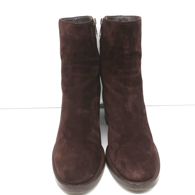 Gianvito Rossi Block Heel Ankle Boots Dark Brown Suede Size 38 product image 3, provided for visual reference and product