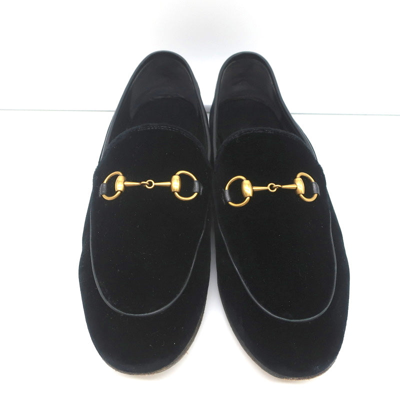 Gucci Jordaan Horsebit Loafers Black Velvet Size 37.5 product image 3, provided for visual reference and product detail