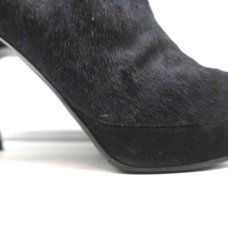 Yves Saint Laurent Platform Booties Navy/Black Leopard Print Pony Hair Size 38 product image 3, provided for visual