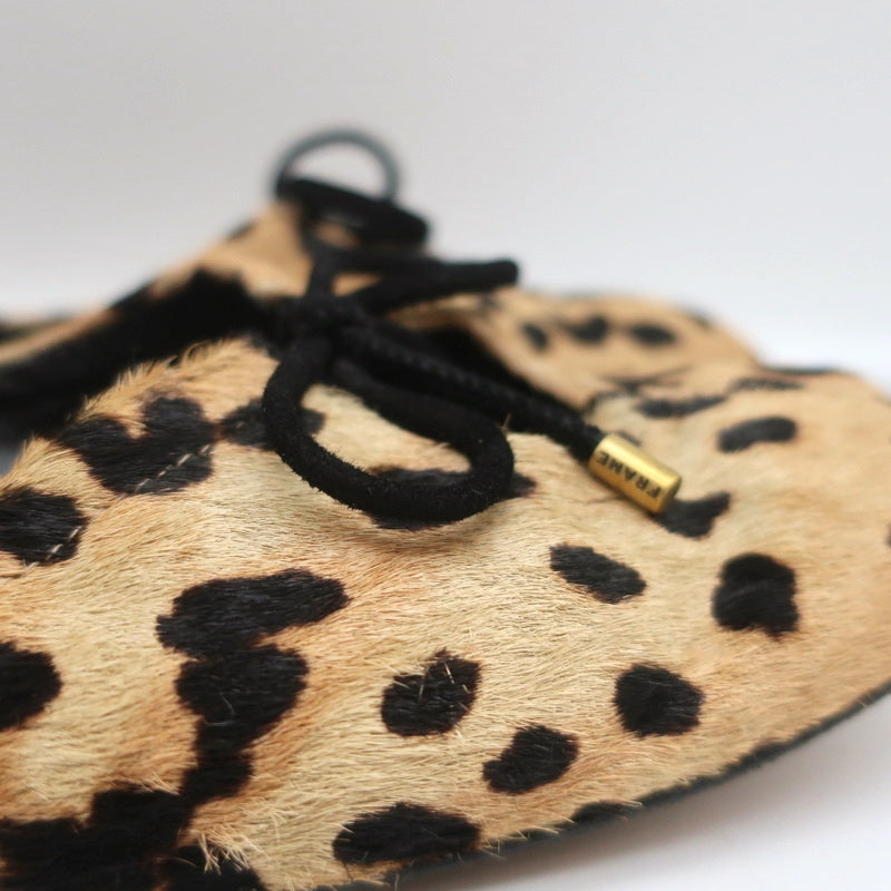 Frame Square Toe Ballet Flats Le Sunset Leopard Print Calf Hair Size 37.5 product image 3, provided for visual reference and
