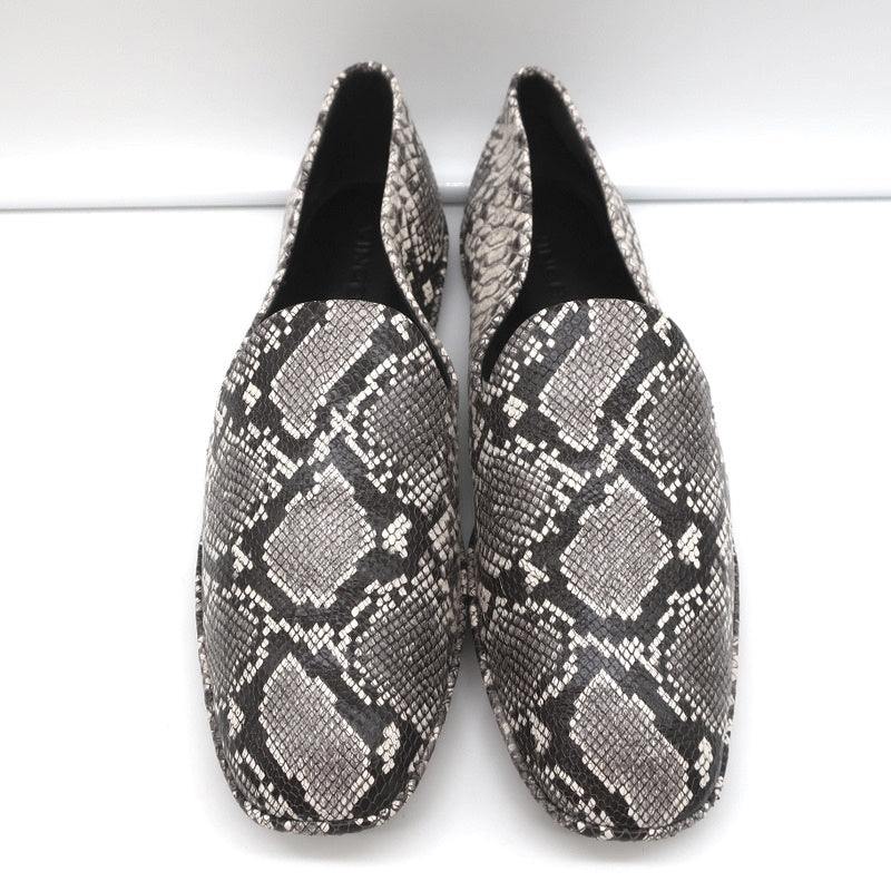 Vince Loafers Paz Gray/Cream Snake-Print Leather Size 7 Slip-On Flats product image 3, provided for visual reference and