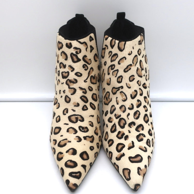 Manolo Blahnik Chelsea Booties Dildi Cream Leopard Print Calf Hair Size 38 NEW product image 3, provided for visual