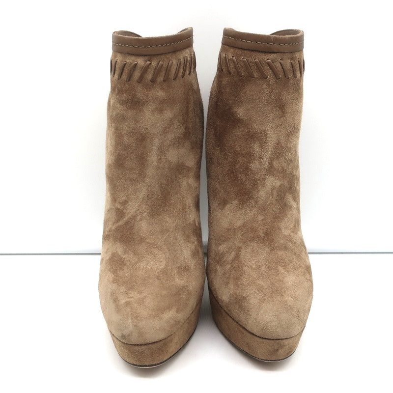 Jimmy Choo Ankle Boots Evans Brown Whipstitch Suede Size 35.5 Platform Booties product image 3, provided for visual