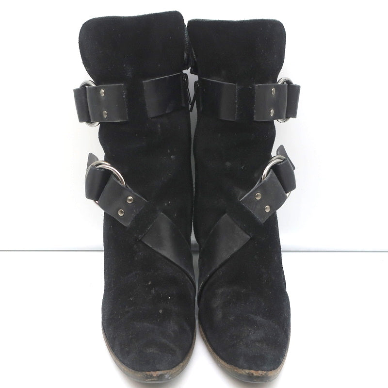 Givenchy Wedge Ankle Boots Black Buckled Suede Size 36.5 Pointed Toe product image 3, provided for visual reference and
