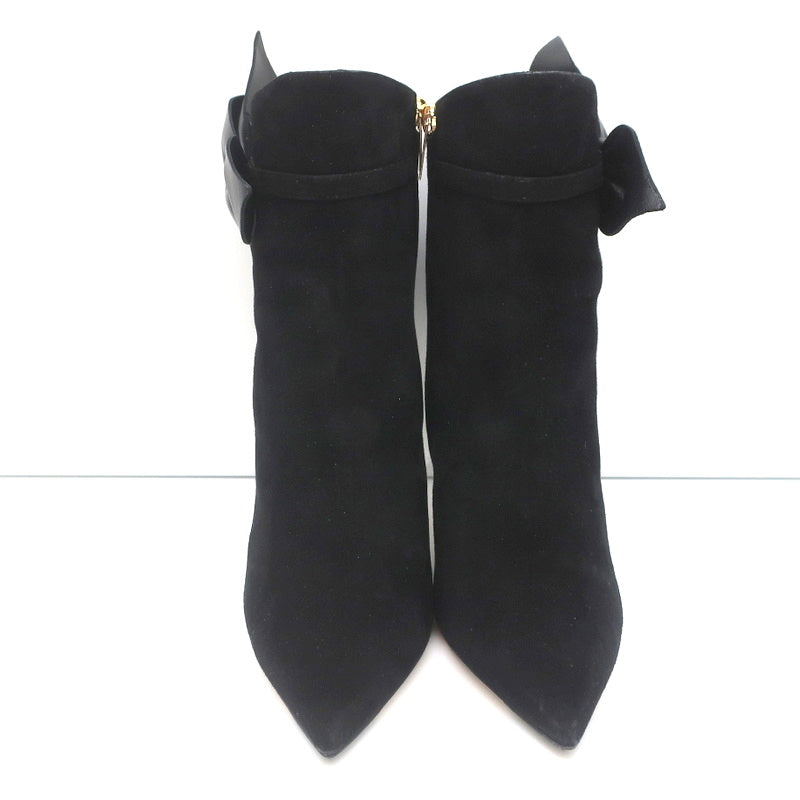 Jimmy Choo Kassidy Bow Ankle Boots Black Suede Size 39 Pointed Toe High Heel product image 3, provided for visual reference