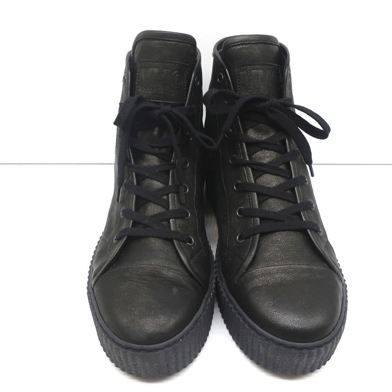 MM6 Maison Margiela High Top Platform Creeper Sneakers Black Leather Size 41 product image 3, provided for visual reference