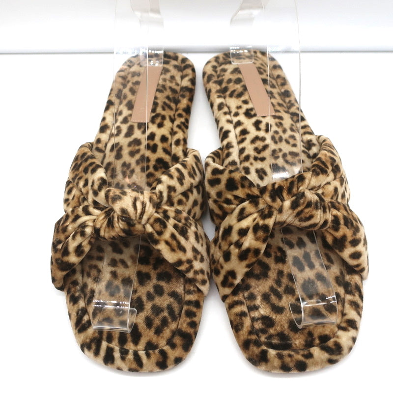 Loeffler Randall Puffy Knot Sandals Leopard Print Velvet Size 11 Flat Slides product image 3, provided for visual reference