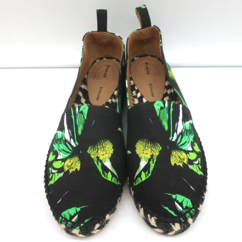 Proenza Schouler Espadrilles Black Floral Print Canvas Size 6 Slip-On Flats product image 3, provided for visual reference