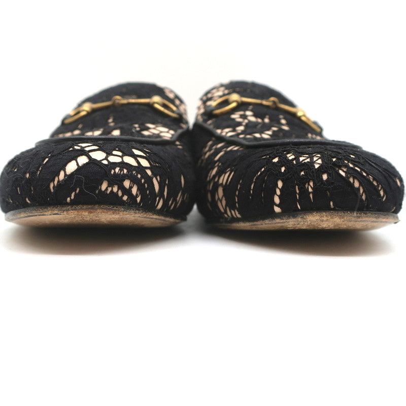 Gucci Princetown Horsebit Loafer Mules Black Lace Size 39 product image 4, provided for visual reference and product detail