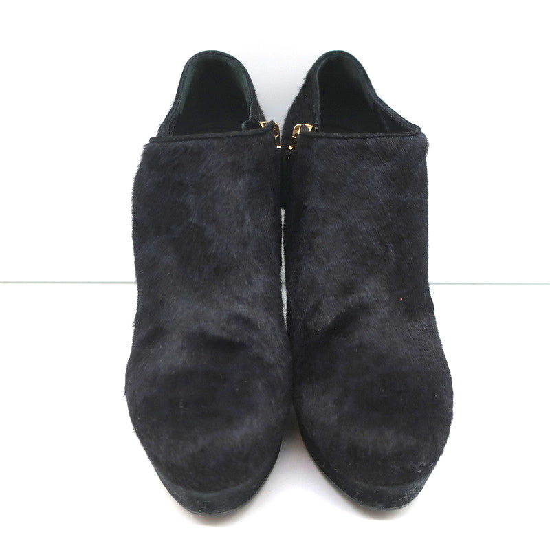 Yves Saint Laurent Platform Booties Navy/Black Leopard Print Pony Hair Size 38 product image 4, provided for visual