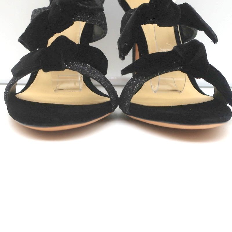 Alexandre Birman Mary Knot Sandals Black Glitter & Velvet Size 39 NEW product image 4, provided for visual reference and