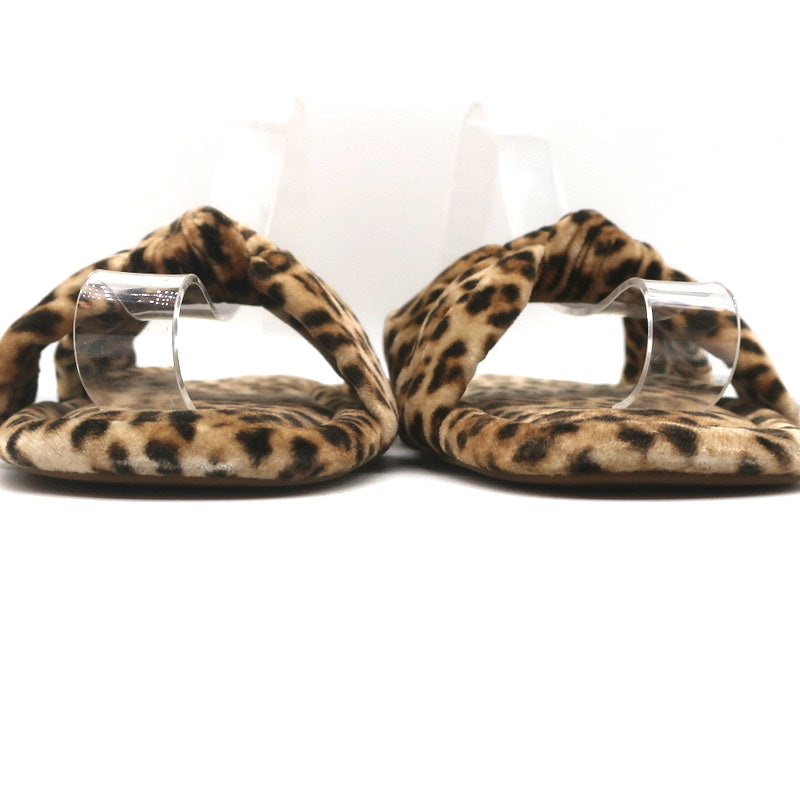 Loeffler Randall Puffy Knot Sandals Leopard Print Velvet Size 11 Flat Slides product image 4, provided for visual reference
