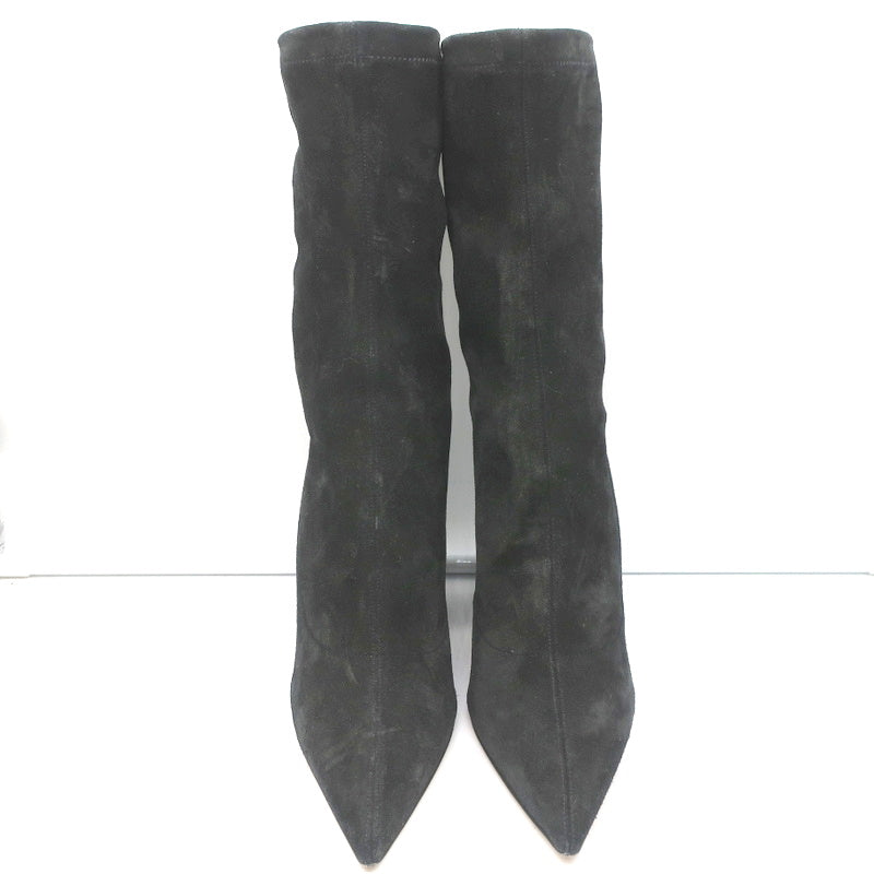 Paris Texas Mama Daily Boots Charcoal Stretch Suede Size 40 Pointed Toe product image 4, provided for visual reference and