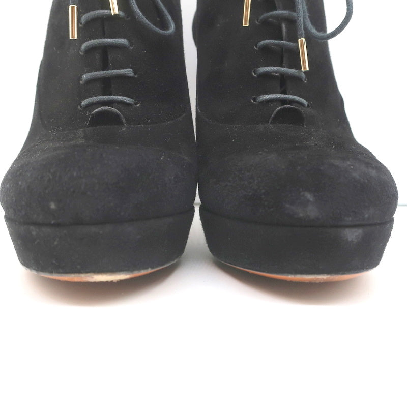 Gucci Betty Lace-Up Platform Booties Black Suede Size 38.5 product image 4, provided for visual reference and product detail