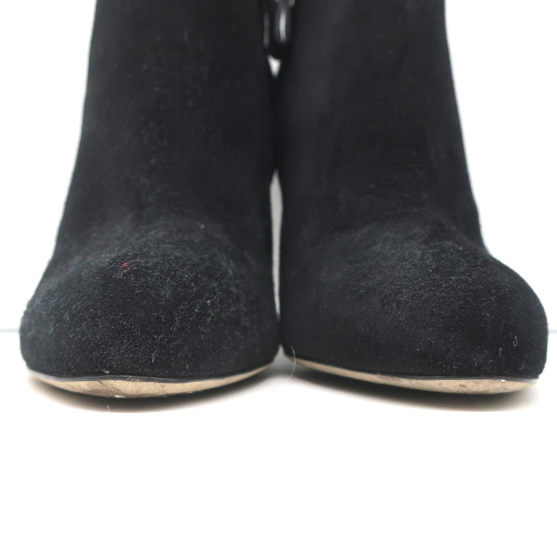 Sergio Rossi Studded Heel Booties Black Suede Size 38.5 Ankle Boots product image 4, provided for visual reference and