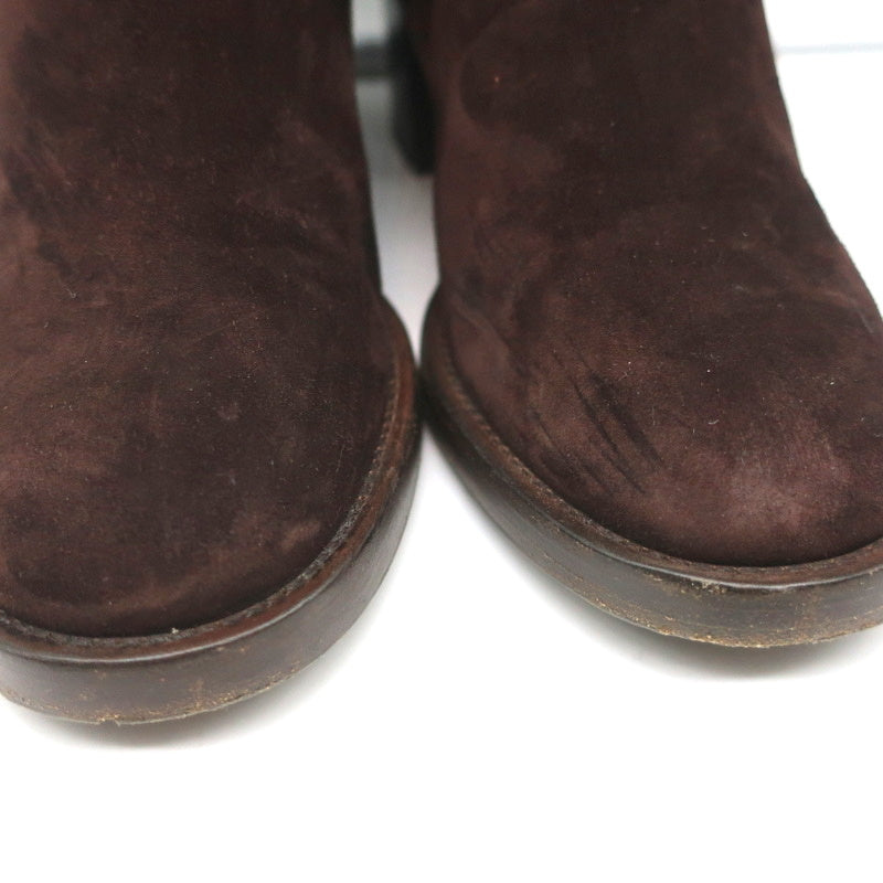 Gianvito Rossi Block Heel Ankle Boots Dark Brown Suede Size 38 product image 4, provided for visual reference and product