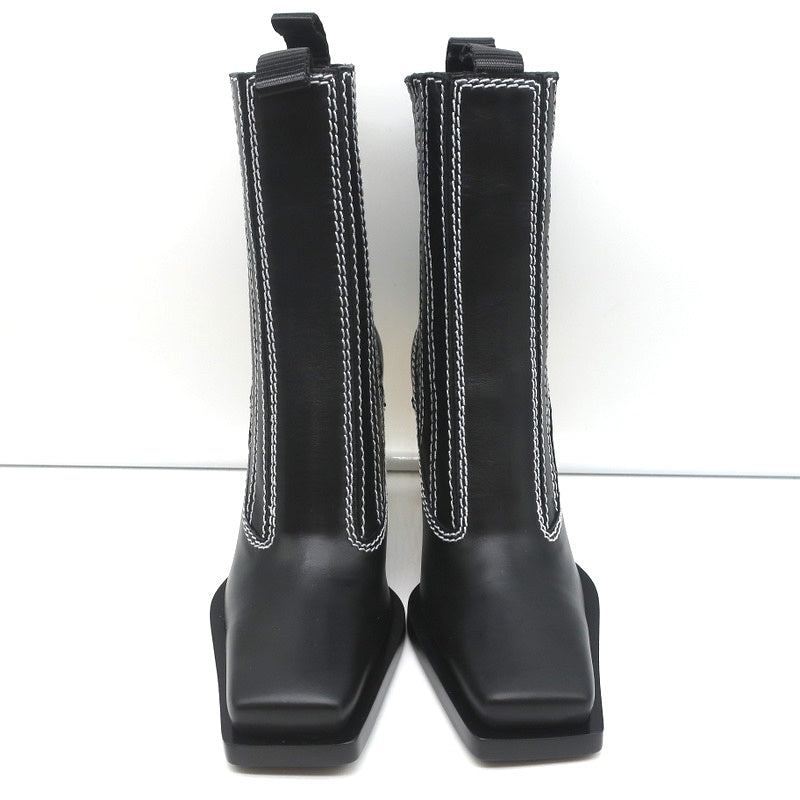 Proenza Schouler Gold Heel Chelsea Boots Black Leather Size 36.5 NEW product image 3, provided for visual reference and