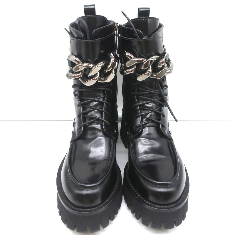 Casadei Chain Link Combat Boots Black Studded Leather Size 36.5 product image 4, provided for visual reference and product