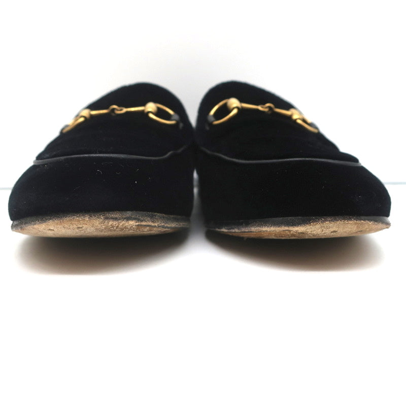 Gucci Jordaan Horsebit Loafers Black Velvet Size 37.5 product image 4, provided for visual reference and product detail