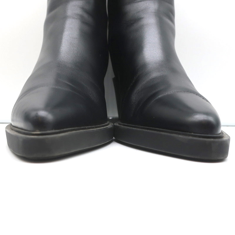 Gianvito Rossi Dylan Ankle Boots Black Leather Size 41.5 Pointed Toe High Heel product image 4, provided for visual