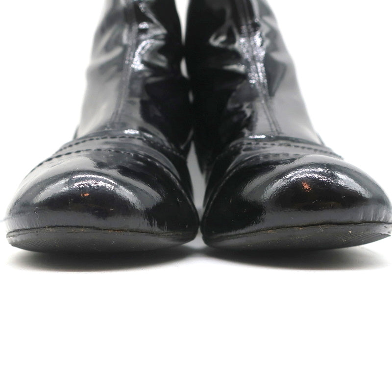 Lanvin Ankle Boots Black Patent Leather Size 41 Kitten Heel Booties product image 4, provided for visual reference and