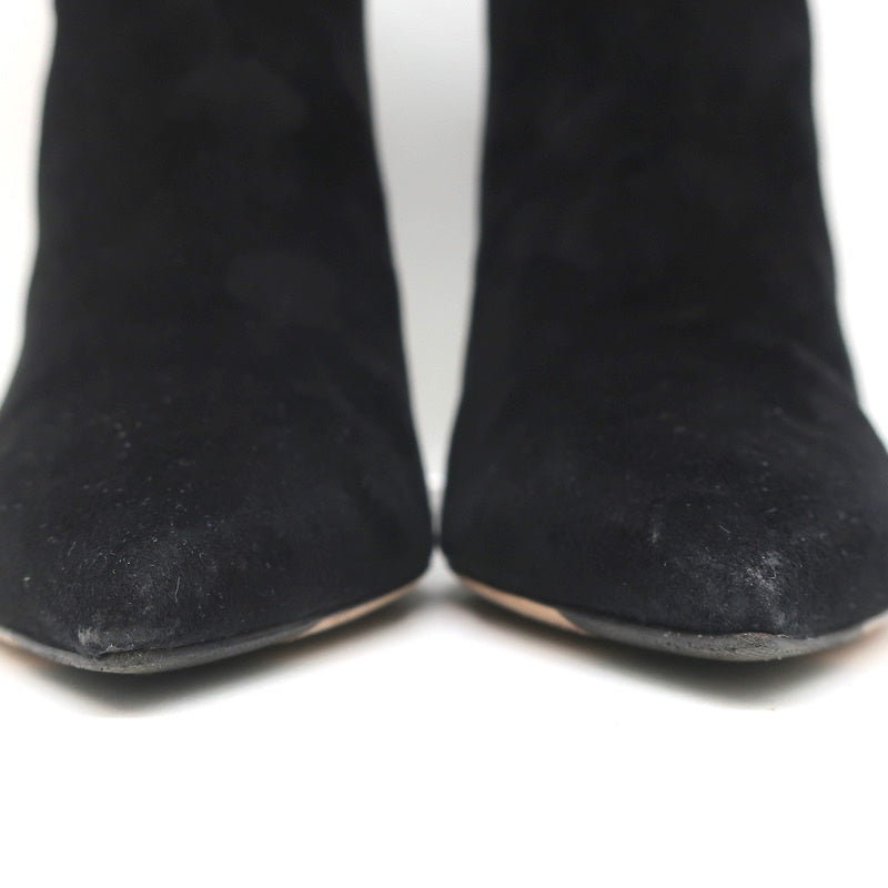 Jimmy Choo Kassidy Bow Ankle Boots Black Suede Size 39 Pointed Toe High Heel product image 4, provided for visual reference