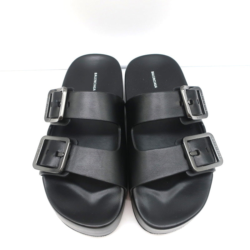 Balenciaga Mallorca Platform Slide Sandals Black Leather Size 37 NEW product image 4, provided for visual reference and