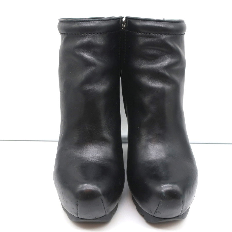 Camilla Skovgaard Saw-Sole Wedge Booties Black Leather Size 36 Ankle Boots product image 4, provided for visual reference