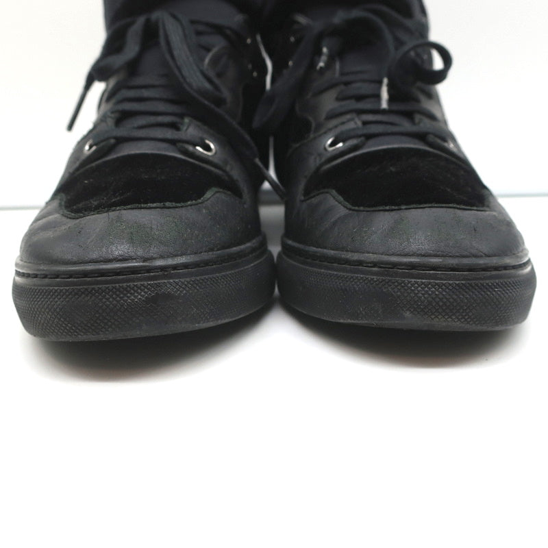 Balenciaga High Top Sneakers Black Leather & Velvet Size 40 product image 4, provided for visual reference and product
