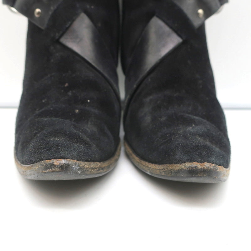 Givenchy Wedge Ankle Boots Black Buckled Suede Size 36.5 Pointed Toe product image 4, provided for visual reference and
