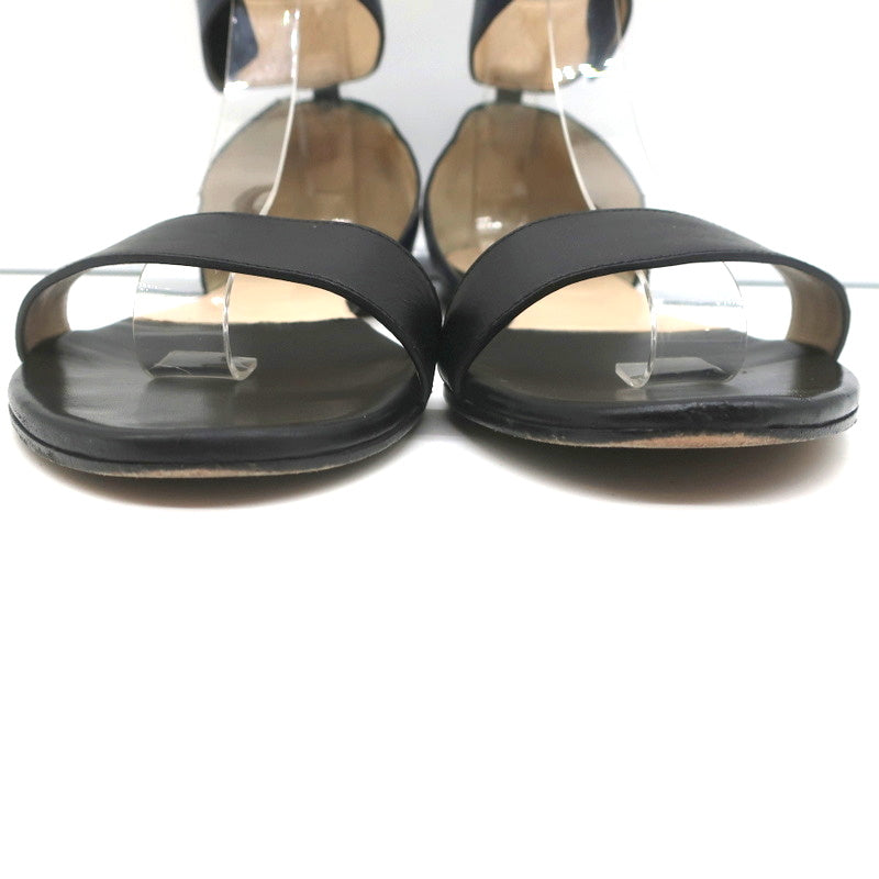 Chloe Ankle Strap Sandals Taffy Black/Blue Bicolor Leather Size 39 Open Toe Flat product image 4, provided for visual