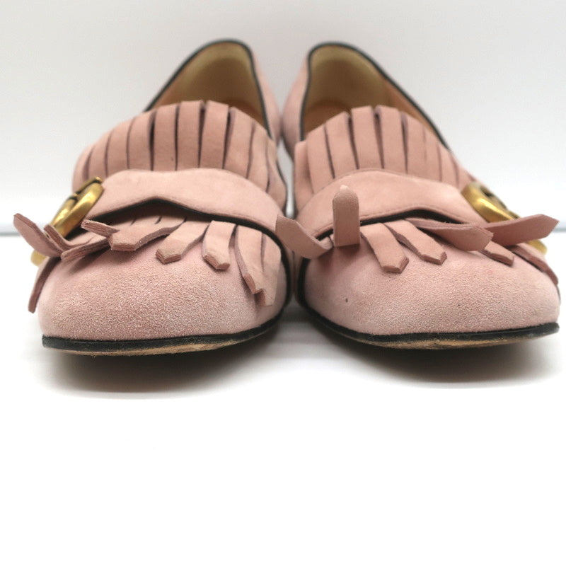 Gucci Marmont Mid-Heel Pumps Light Pink Fringed Suede Size 38 product image 4, provided for visual reference and product