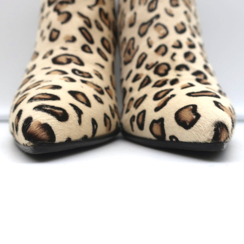 Manolo Blahnik Chelsea Booties Dildi Cream Leopard Print Calf Hair Size 38 NEW product image 4, provided for visual