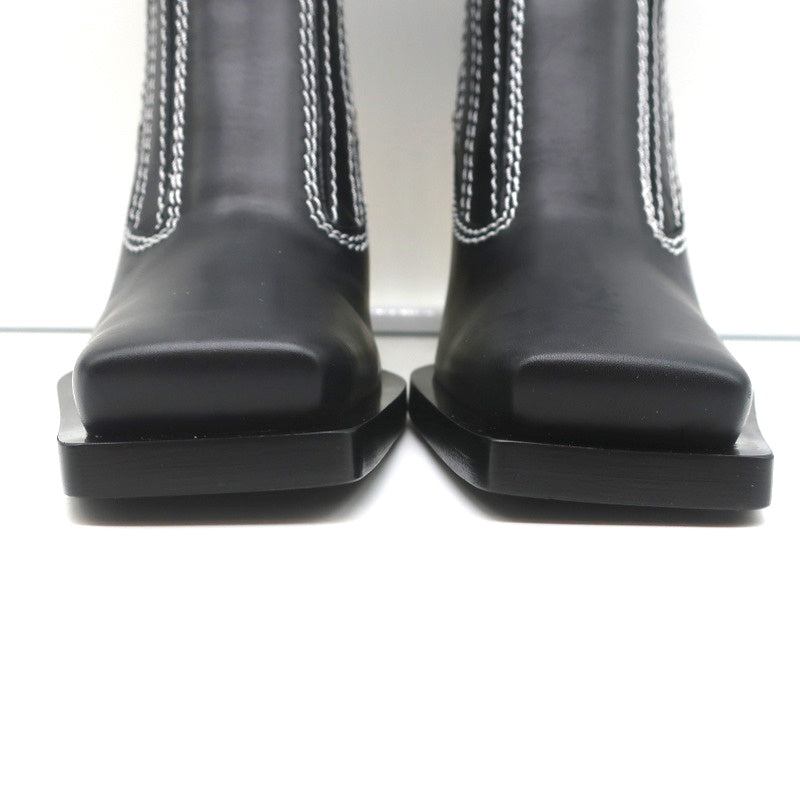 Proenza Schouler Gold Heel Chelsea Boots Black Leather Size 36.5 NEW product image 4, provided for visual reference and