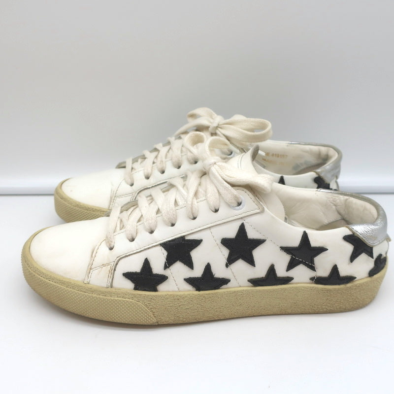 Saint Laurent Court Classic Star Sneakers White & Black Leather Size 36.5 product image 5, provided for visual reference and