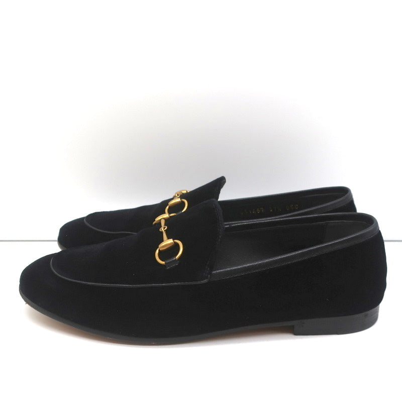 Gucci Jordaan Horsebit Loafers Black Velvet Size 37.5 product image 5, provided for visual reference and product detail
