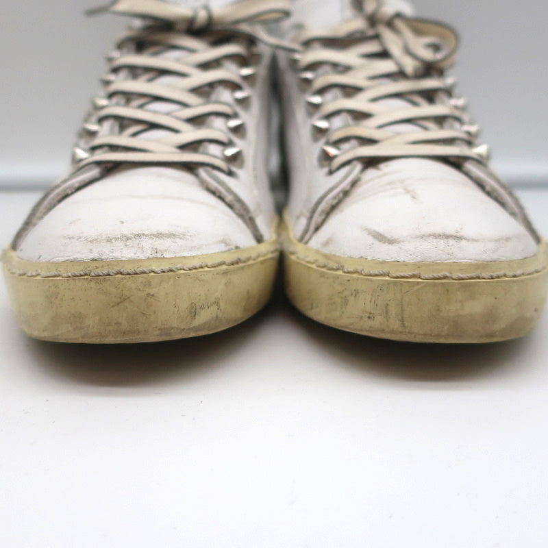 Leather Crown Iconic Stud Low Top Sneakers White & Black Leather Size 38 product image 5, provided for visual reference and