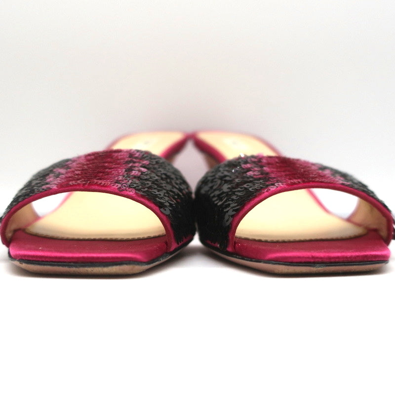 Prada Ombre Sequin Mules Fuchsia Satin Size 38 Open Toe Slide Sandals product image 5, provided for visual reference and