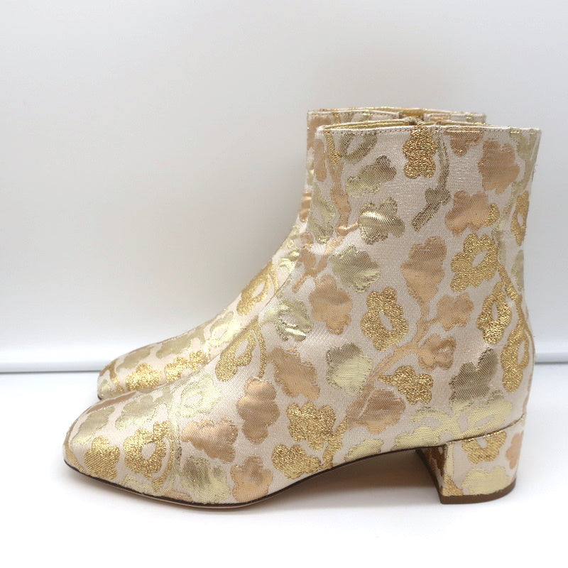 Dolce & Gabbana Ankle Boots Gold Metallic Brocade Size 39 Low Heel Booties NEW product image 5, provided for visual
