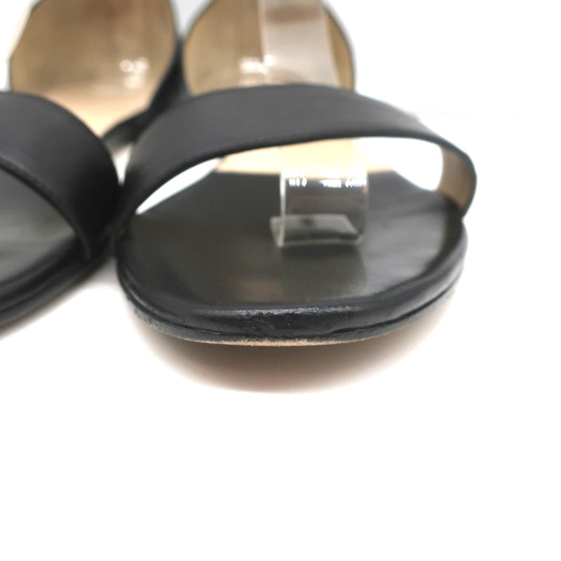 Chloe Ankle Strap Sandals Taffy Black/Blue Bicolor Leather Size 39 Open Toe Flat product image 5, provided for visual