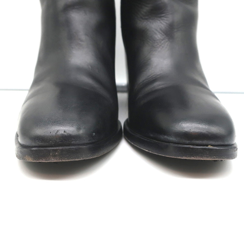 Balenciaga Metal Bar Ankle Boots Black Leather Size 38.5 Chunky Heel Booties product image 5, provided for visual reference