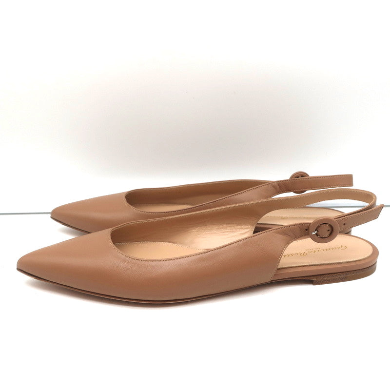 Gianvito Rossi Slingback Flats Anna Praline Leather Size 41 Pointed Toe NEW product image 5, provided for visual reference