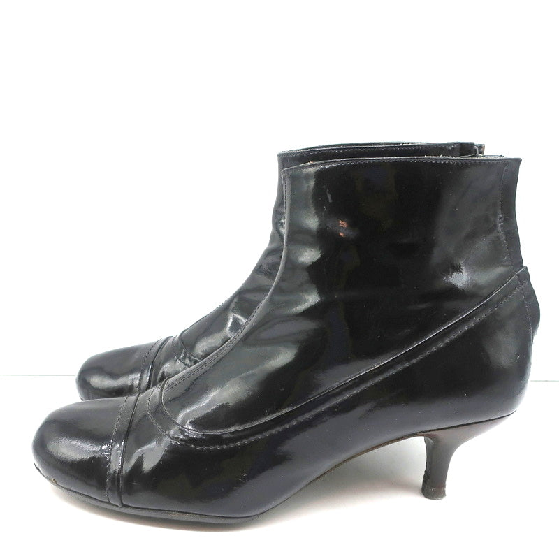 Lanvin Ankle Boots Black Patent Leather Size 41 Kitten Heel Booties product image 5, provided for visual reference and