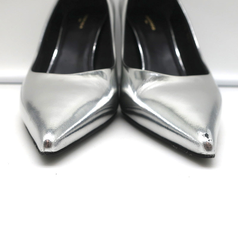 Balenciaga Broken Mirror Heels Silver Metallic Leather Size 37.5 Point-Toe Pumps product image 5, provided for visual