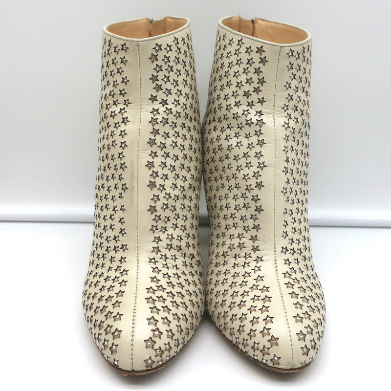 Charlotte Olympia Alba Star Ankle Boot Cream Crystal-Embellished Leather Size 38 product image 5, provided for visual
