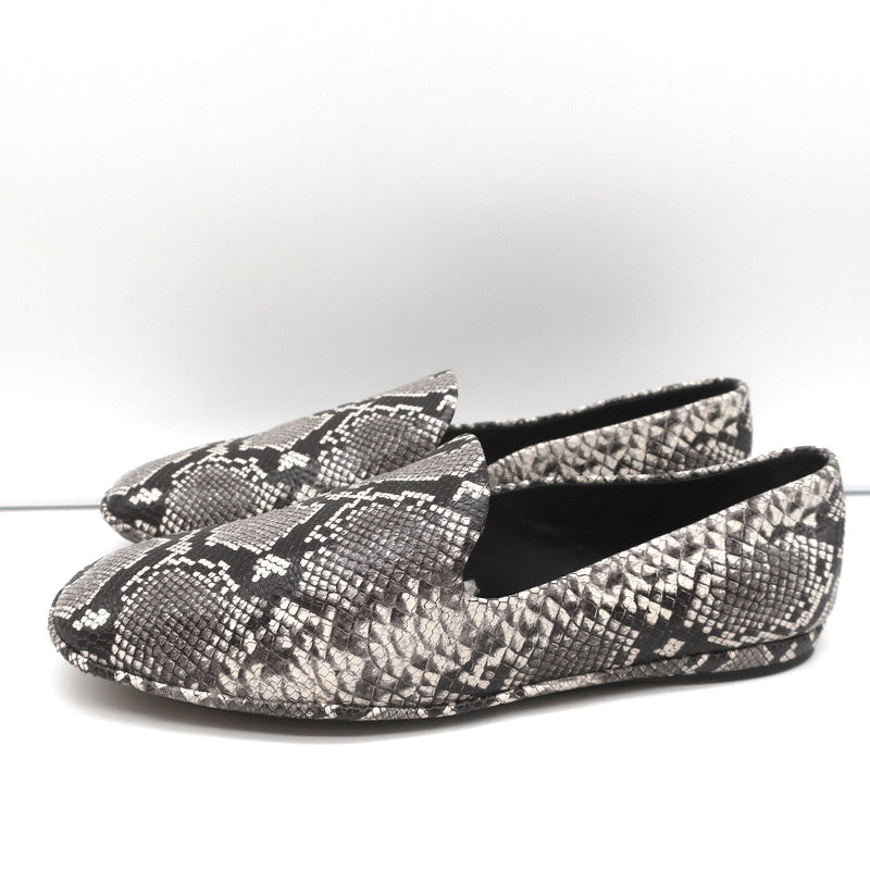 Vince Loafers Paz Gray/Cream Snake-Print Leather Size 7 Slip-On Flats product image 5, provided for visual reference and