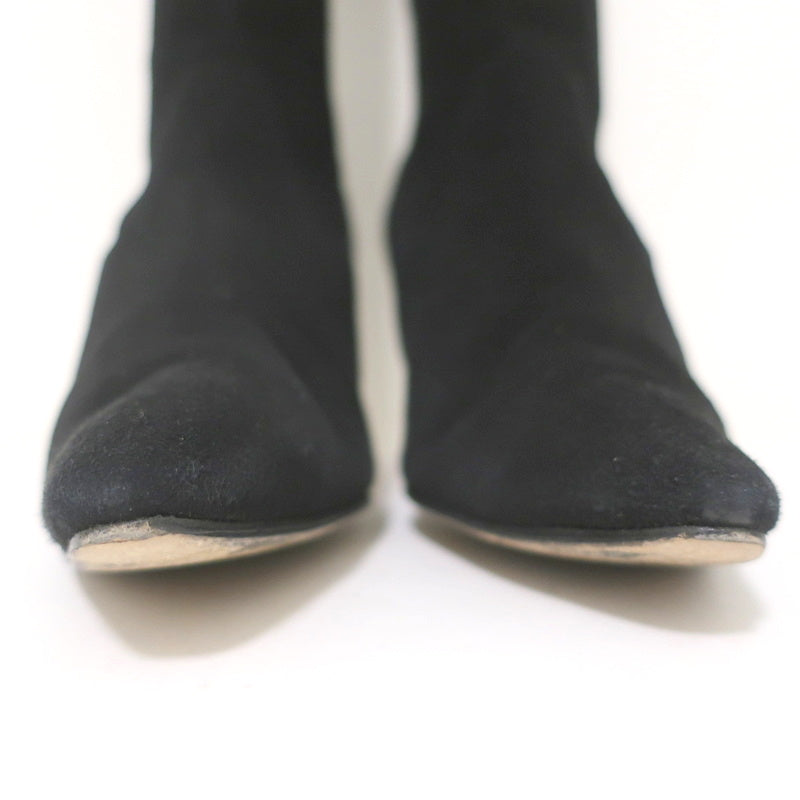 Manolo Blahnik Pascalare Knee High Boots Black Stretch Suede Size 38.5 product image 5, provided for visual reference and