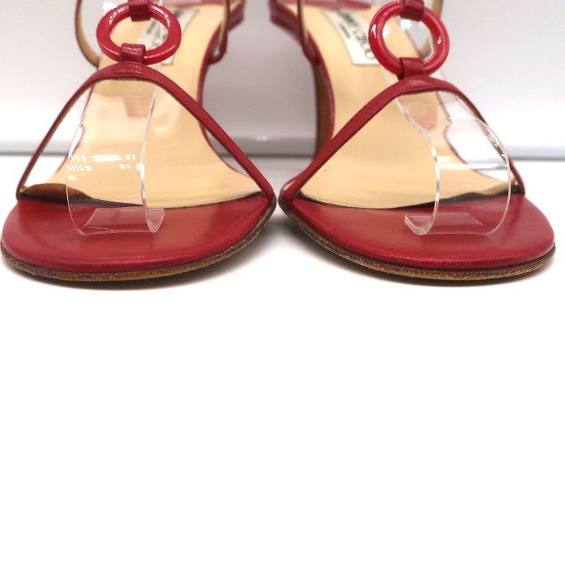 Jimmy Choo Ring Slide Sandals Red Leather Size 41 Open Toe Heels product image 5, provided for visual reference and product