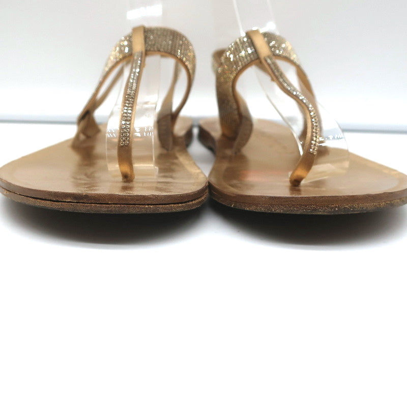Pedro Garcia Crystal Thong Sandals Zulmar Gold Satin Size 38 Slingback Flats product image 5, provided for visual reference